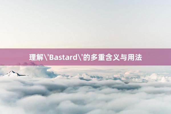 理解'Bastard'的多重含义与用法